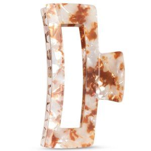 KITSCH Eco-Friendly Jumbo Open Square Claw Clip - Brown & White